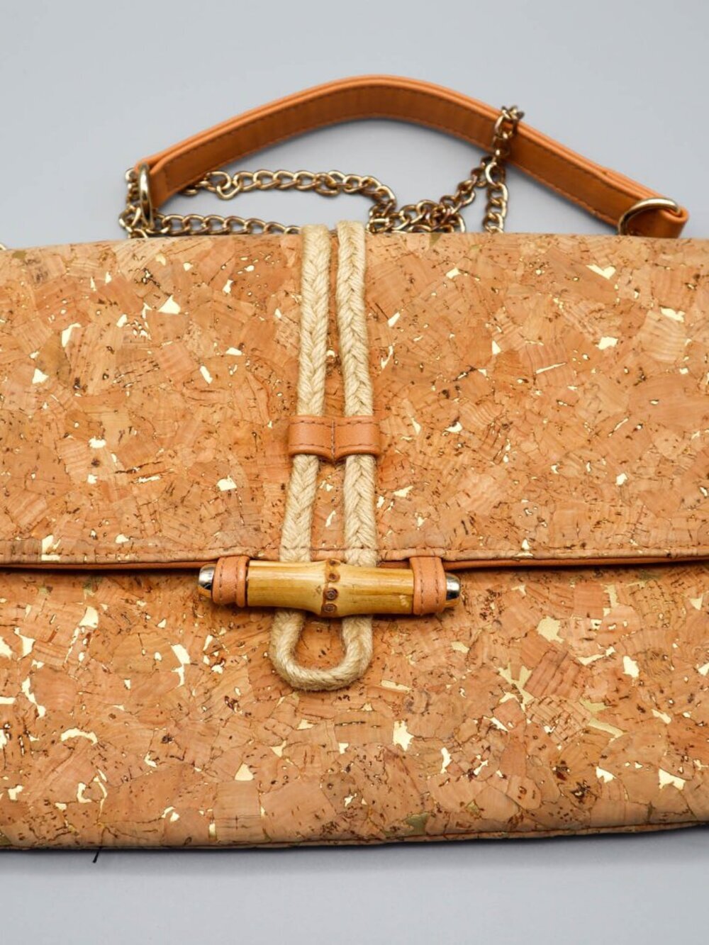 Convertible Cork Clutch Crossbody Bag Purse Sondra Roberts Boho Coastal Beachy